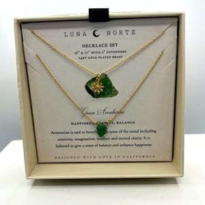 Luna Norte Green Aventurine Necklace Set